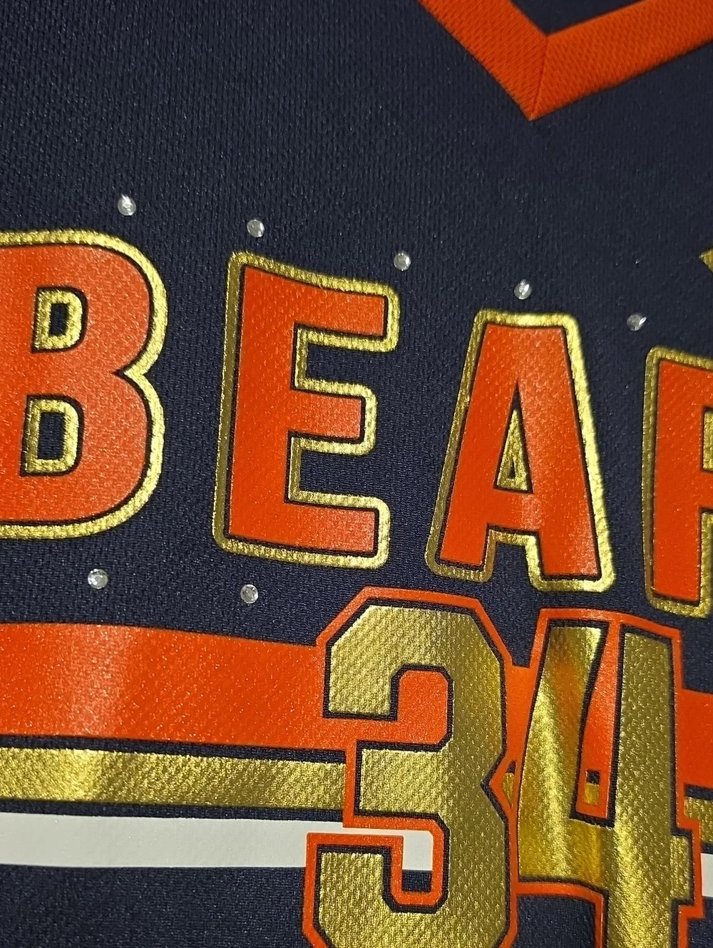 Payton Bears Hall Of Fame Football Jersey Orange Navy Gold Womens Medium